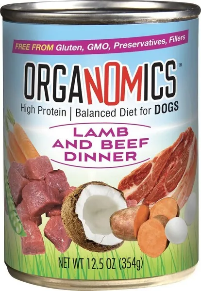 12/12.5oz Evanger's Dog Organomics Lamb/Beef - Treat